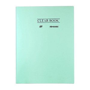 Pasta Catálogo Clear Book 40 Saco Verde Pastel Yes