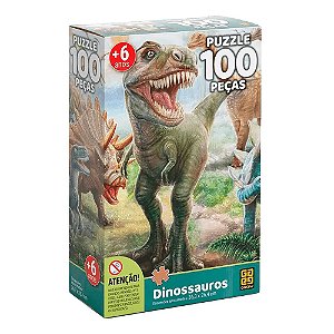 Quebra-cabeça Dinossauros 100 Peças Grow