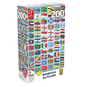 Quebra-cabeça Bandeiras Do Mundo 200 Peças Grow