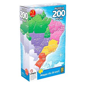 Quebra-cabeça Mapa Do Brasil 200 Peças Grow