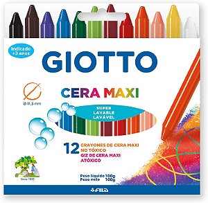 Giz De Cera Maxi 12 Cores Giotto
