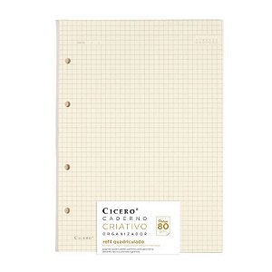 Refil Caderno Criativo Quadriculado 80g Cicero