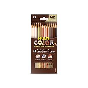Lápis De Cor 12 Cores Tons De Pele Multicolor