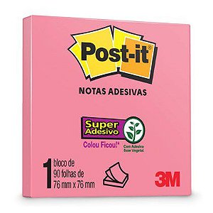 Bloco Post-it 76x76mm Pink 3m