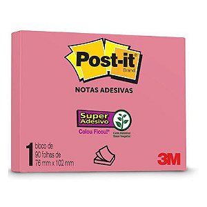 Bloco Post-it 76x102mm Pink 3m