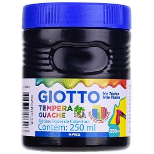 Tinta Guache Preta 250ml Giotto