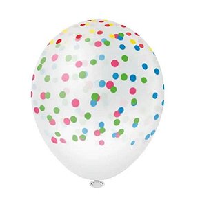 Balão N°10 Confete Clear Color 25 Unidades Pic Pic