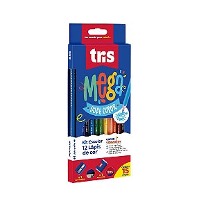 Kit Lápis De Cor Mega Soft Color 15 Peças Tris