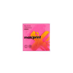 Bloco Adesivo Rosa Neon 76x76mm 100 Fls Maxprint