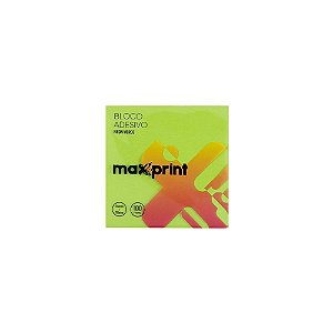 Bloco Adesivo Verde Neon 76x76mm 100 Fls Maxprint