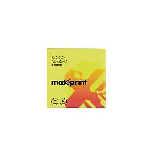 Bloco Adesivo Amarelo Neon 76x76mm 100fls Maxprint