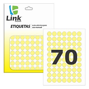 Etiqueta Redonda 12mm Amarelo Fluor 210 Unid Link