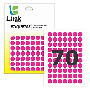 Etiqueta Redonda 12mm Rosa Escuro 210 Unid Link
