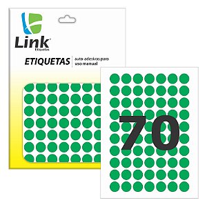 Etiqueta Redonda 12mm Verde Bandeira 210 Unid Link