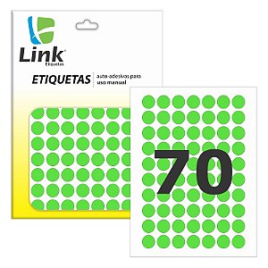 Etiqueta Redonda 12mm Verde Fluor 210 Unid Link