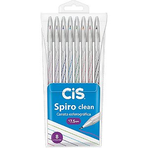 Caneta 0,7mm Spiro Clean 8 Cores Cis