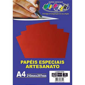 Papel Lamicote A4 250g/m² Vermelho 10 Fl Off Paper