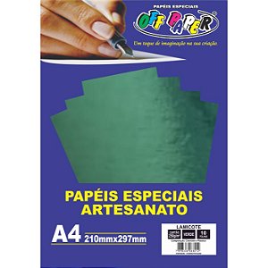 Papel Lamicote A4 250g/m² Verde 10 Fls Off Paper