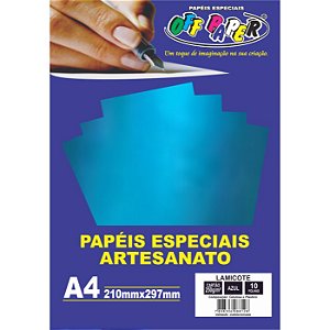 Papel Lamicote A4 250g/m² Azul 10 Fls Off Paper