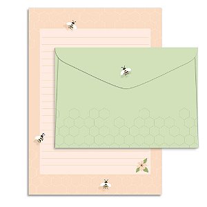 Kit Papel De Carta Abelhinha Cartões Gigante