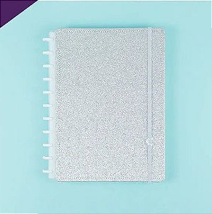 Caderno Inteligente Grande Glitter Sillver