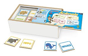 Jogo Da Memória Em Inglês Animais 42 Peças Junges