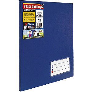 Pasta Catálogo Ofício Azul 10 Envelopes Chies