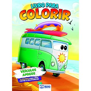 Livro Para Colorir Veículos Amigos B.e.