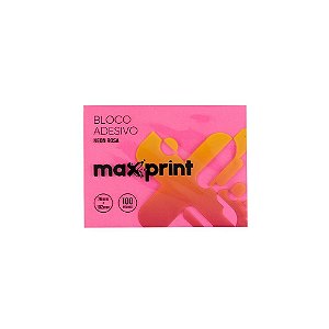 Bloco Adesivo Rosa Neon 76x102mm 100 Fls Maxprint