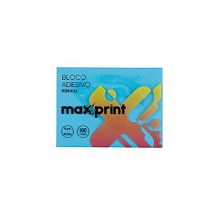 Bloco Adesivo Azul Neon 76x102mm 100f Maxprint