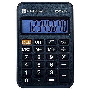 Calculadora De Bolso 8 Dígitos Pc059bk Procalc