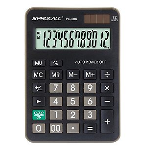 Calculadora De Mesa 12 Dígitos Pc286 Preta Procalc