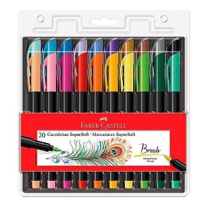 Caneta Supersoft Brush Pen 20 Cores Faber-castell