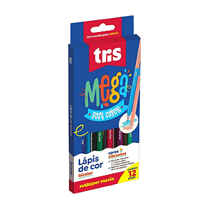 Lápis De Cor Mega Soft Color Bicolor 24 Cores Tris