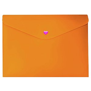 Pasta Envelope C/ Botão A4 Full Color Laranja Dell