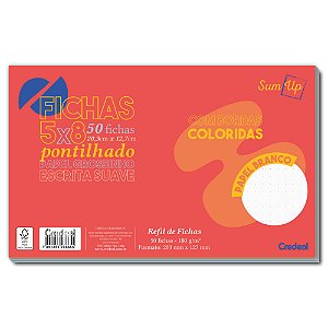 Fichas Pontilhadas 5x8 Borda Coloridas 50f Credeal