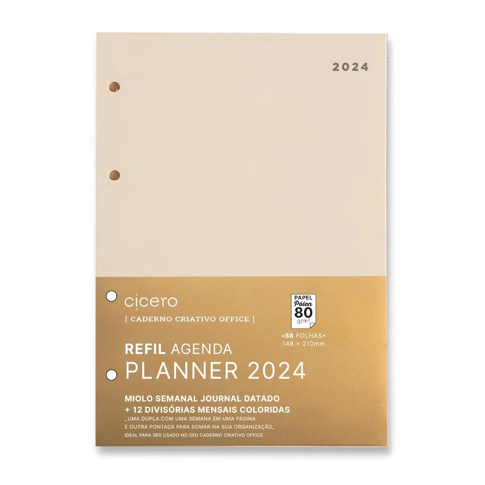 Refil Agenda Planner 2024 88 Folhas Cicero