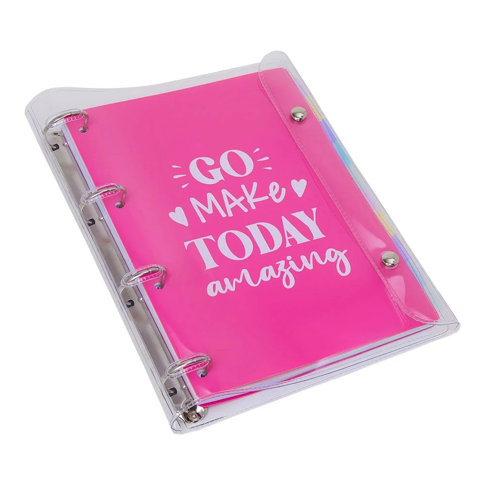 Caderno Argolado Universitário Pvc Rosa Polibras