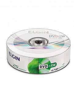 Dvd+ Rw 4.7gb 120 Min 4x S/capa 25 Unidades Elgin