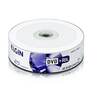 Dvd+ Rdl 8.5gb 240 Min 8x S/capa 25 Unidades Elgin
