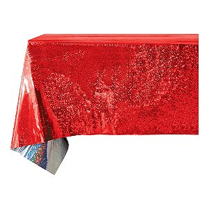 Toalha De Mesa Metalizada 137x274cm Vermelha Make