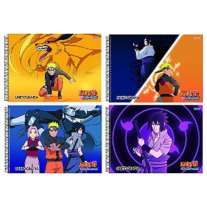 Caderno de Desenho Naruto Shippuden Animes 60 Folhas Capa