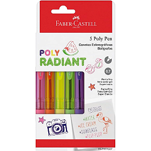 Kit Canetas Poly Radiant 0,7mm 5 Cores Fc