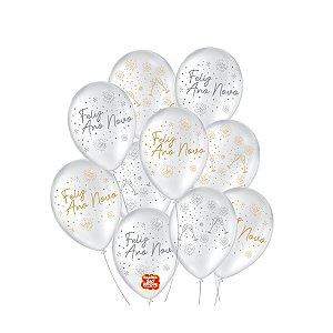 Balão N°9 Cintilante Ano Novo 25 Peças São Roque