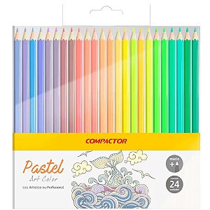 Lápis De Cor 24 Cores Art Color Pastel Compactor