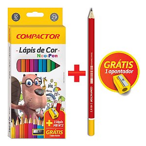 Lápis De Cor Neo-pen 12 Cores + 2 Itens Compactor