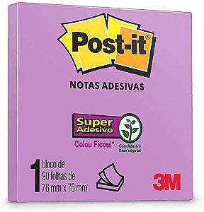 Notas Adesivas Post-it 76x76mm Lilás 3m