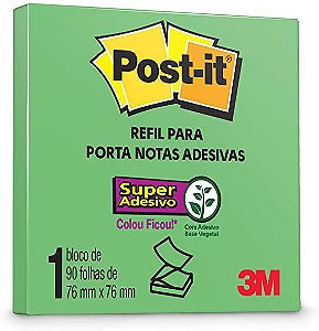 Refil P/ Porta Notas Adesivas 76x76mm Verde Lim 3m