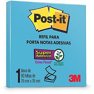 Refil P/ Porta Notas Adesivas 76x76nn Azul Céu 3m