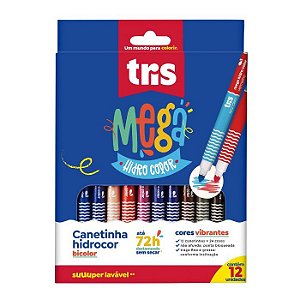 Hidrocor Bicolor Color 24 Cores Mega Tris